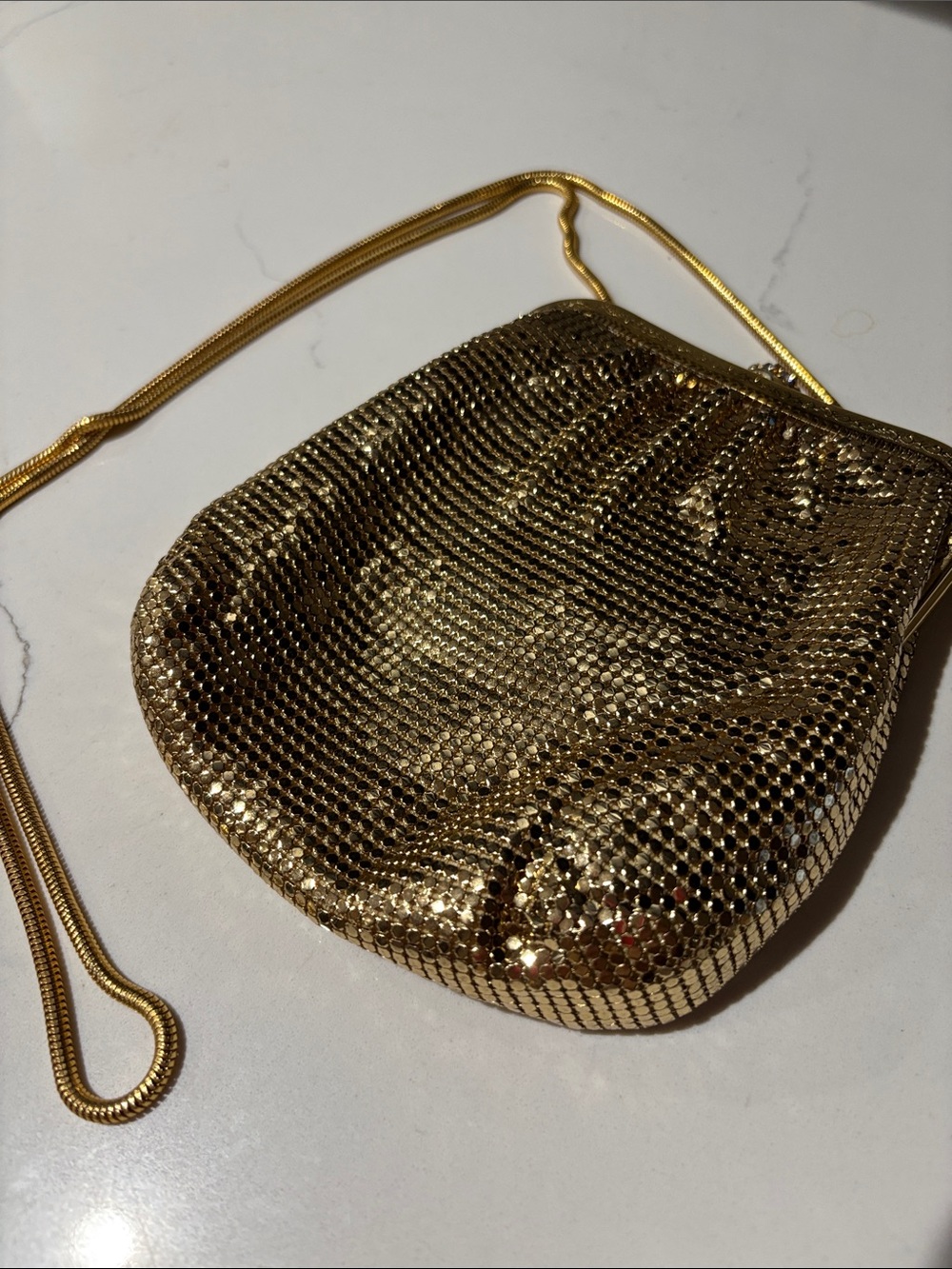 Vintage 1970s La Regale Gold Metal Mesh Evening Bag, LIKE NEW!